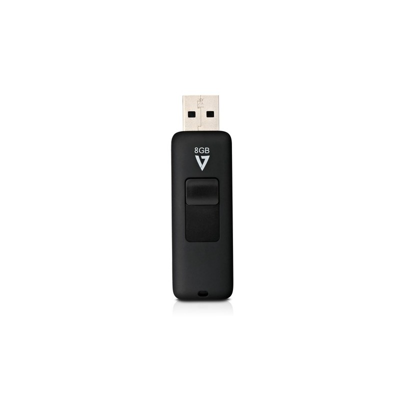 CLE USB 8GB V7 2.0 RETRACTABLE NOIR