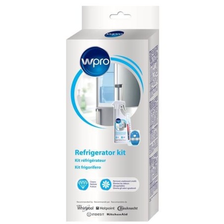 KIT REFRIGERATEUR WPRO SPRAY NETTOYANT + THERMOMETRE + ABSORBEUR ODEU