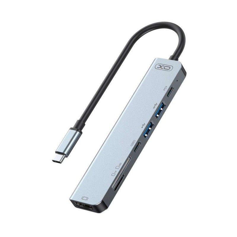 HUB USB-C XO GSM165014 7 PORTS HDMI/USB 2.0/USB 3.0/USB-C/MICRO SD/SD
