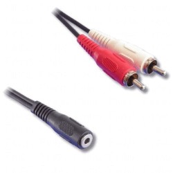 CABLE LINEAIRE RCA 2RCA M/JACK 3.5 F 0.2M