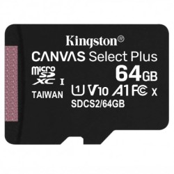 CARTE MEMOIRE MICRO SD 64GB KINGSTON CANVAS SELECT PLUS CLASS10